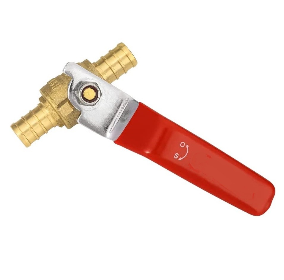 Pex ball valve 1/2 Inch Pex Crimp Brass Full Port Shut-off Ball Valve for Hot and Cold Water