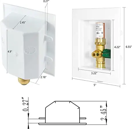 Green rain valves Pre-assembled Ice Maker Outlet Box 1/2-inch Pex F1960 Pex-a Expansion Fitting Connection