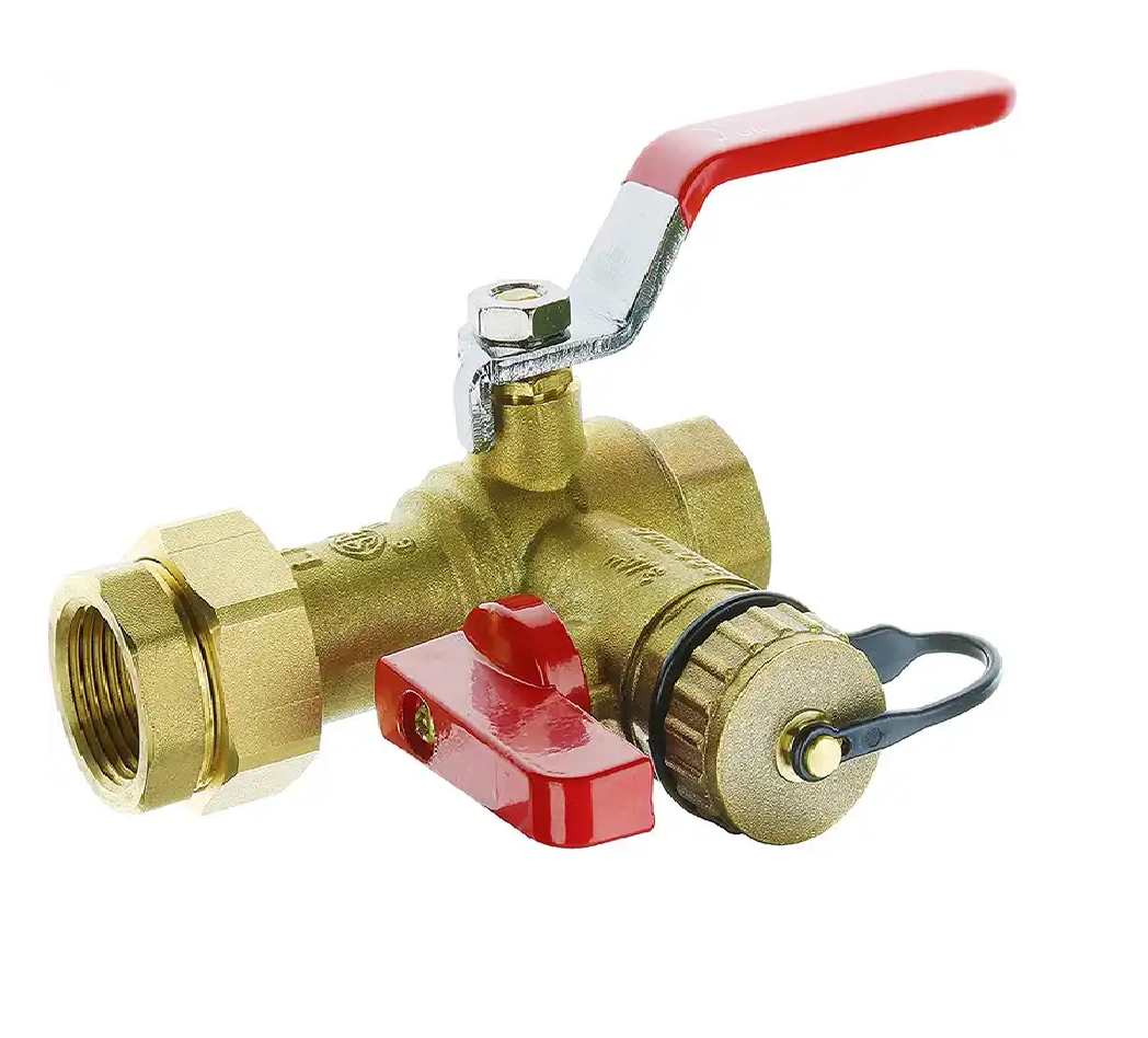 IPS Isolator Tankless Water Heater Service Valve Kit with Pressure Relief Valve, Clean Brass 3-4inch