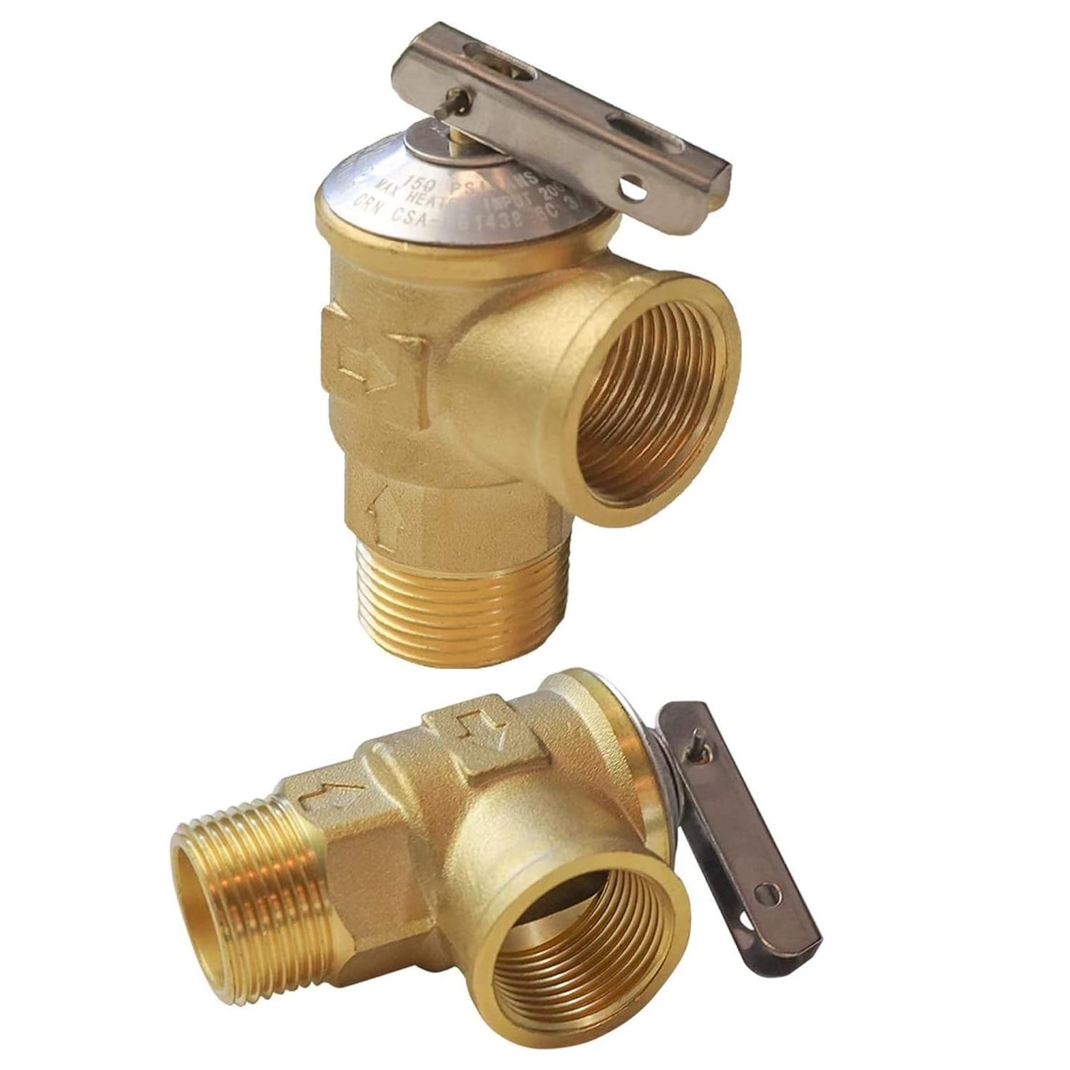 3/4-Inch IPS Isolator Tankless Water Heater Service Valve Kit with Pressure Relief Valve, Clean Brass