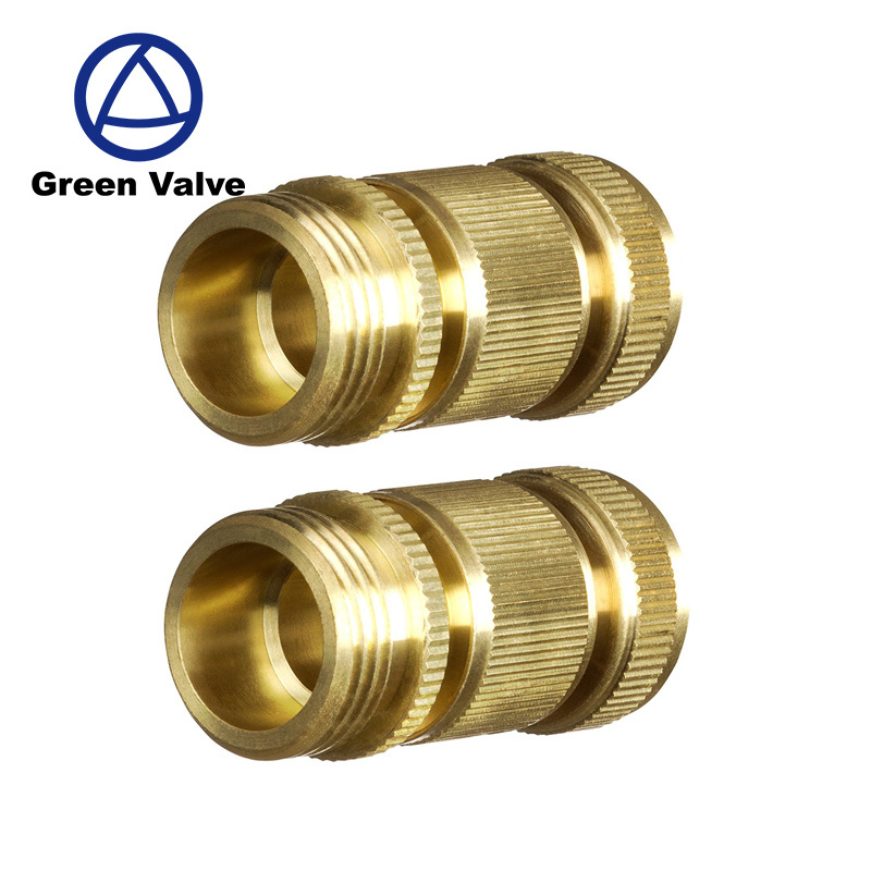 Green-GutenTop 3/4 inch GHT Brass Easy Connect Fitting Male and Female Garden Hose Quick Connector.