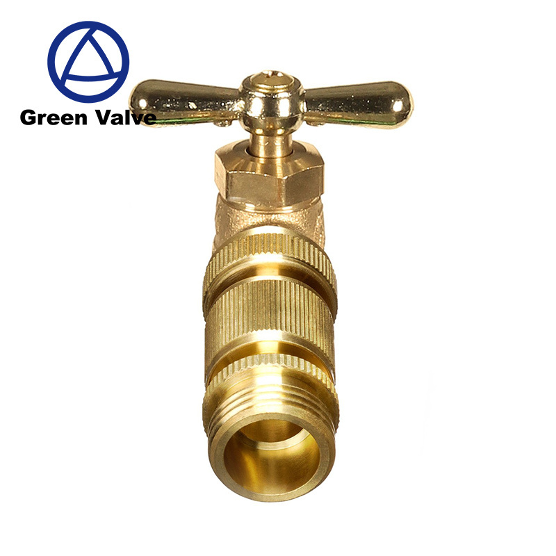 Green-GutenTop 3/4 inch GHT Brass Easy Connect Fitting Male and Female Garden Hose Quick Connector.