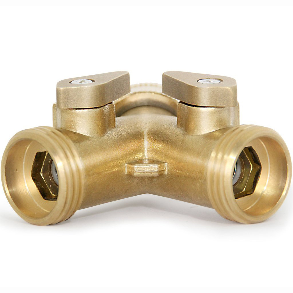 Brass tee joint Y-shaped garden ball valve 2-WAY BRASS HOSE SPLITTER