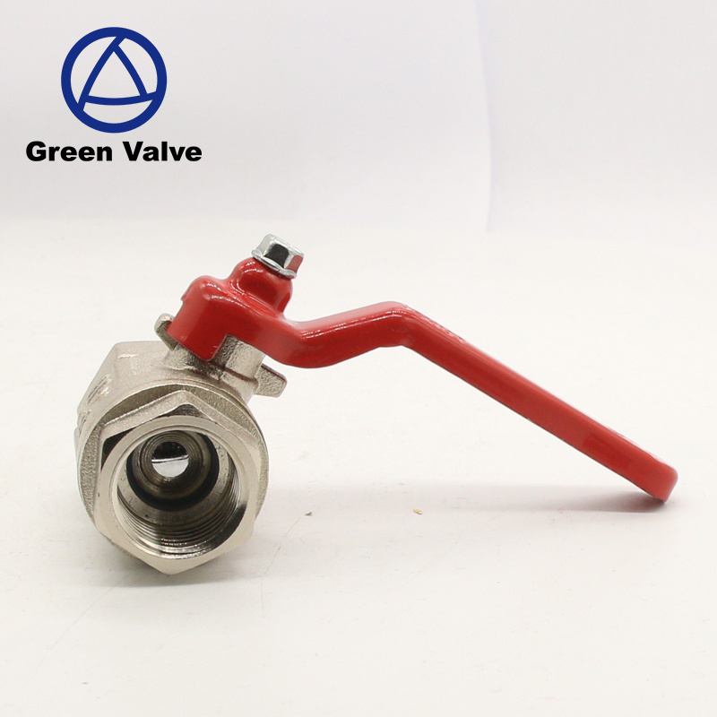 Green Valve 1/2inch Nickel Plated Cw617n Brass Ball Valve with casting iron handle