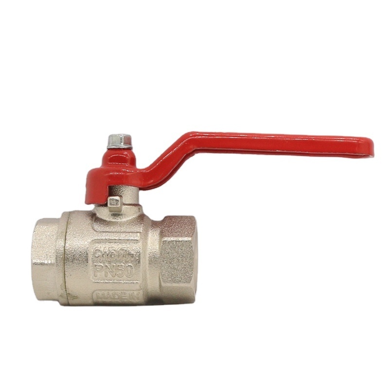 Green Valve 1/2inch Nickel Plated Cw617n Brass Ball Valve with casting iron handle