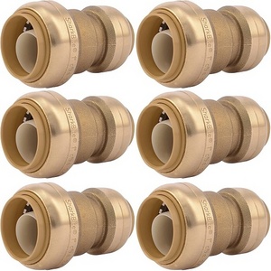 1 Inch x 3/4 Inch Reducing Coupling, Push to Connect Brass Plumbing Fitting, PEX Pipe, Copper, CPVC, PE-RT, HDPE, U060LF