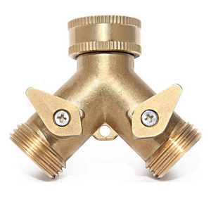 Brass tee joint Y-shaped garden ball valve 2-WAY BRASS HOSE SPLITTER