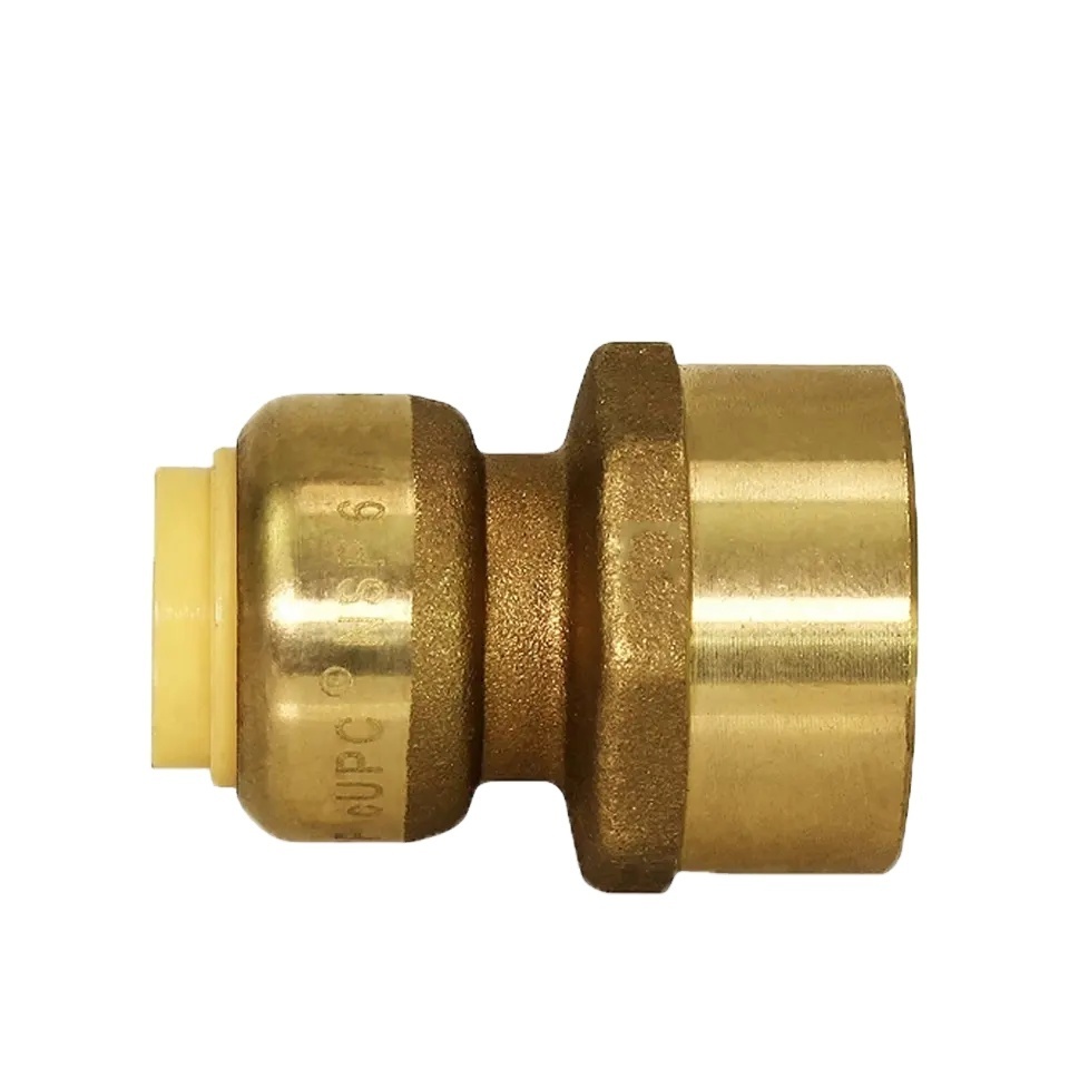 1 Inch x 3/4 Inch Reducing Coupling, Push to Connect Brass Plumbing Fitting, PEX Pipe, Copper, CPVC, PE-RT, HDPE, U060LF