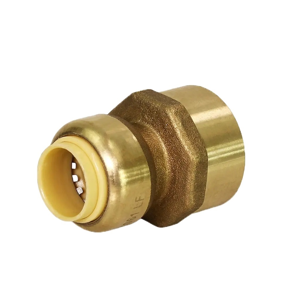 1 Inch x 3/4 Inch Reducing Coupling, Push to Connect Brass Plumbing Fitting, PEX Pipe, Copper, CPVC, PE-RT, HDPE, U060LF