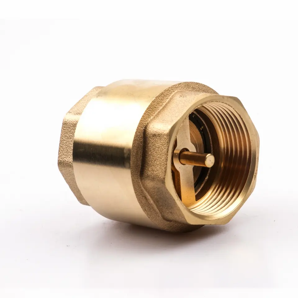 Green valves OEM 1/2 3/4 1 11/4 2 Inch NPT Brass Water Vertical Spring Loaded Ball Lift Check Valve