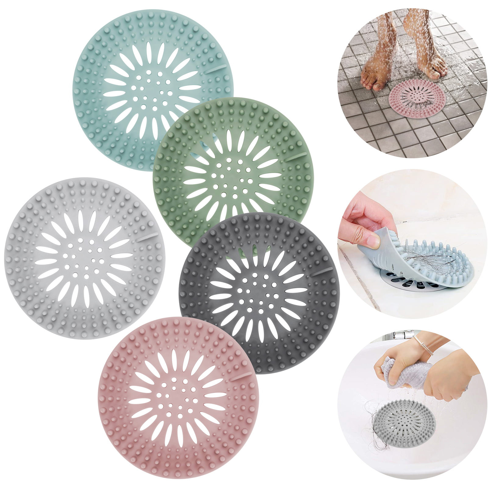 Bathroom and Kitchen Accessories Shower Drain Hair Catcher Hair Stopper Strainer Silicone Strainer TPR Rubber Floor Modern