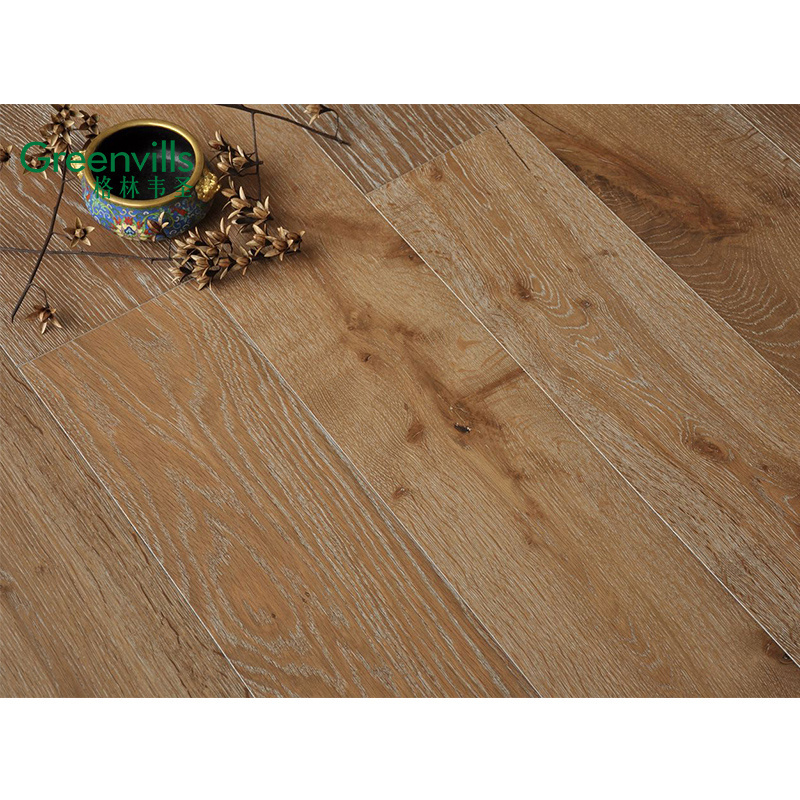 Popular style in USA wire brushed wide planks natural oak engineered flooring at wholesale price