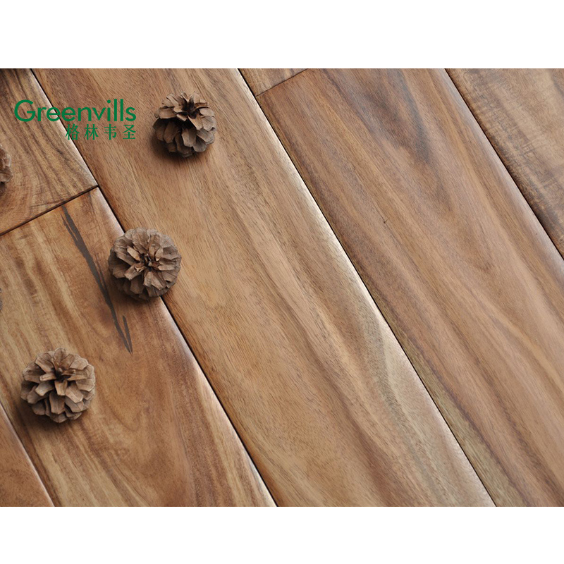 Hot! New arrival golden handscraped small leaf acacia hardwood floor Guangzhou supplier