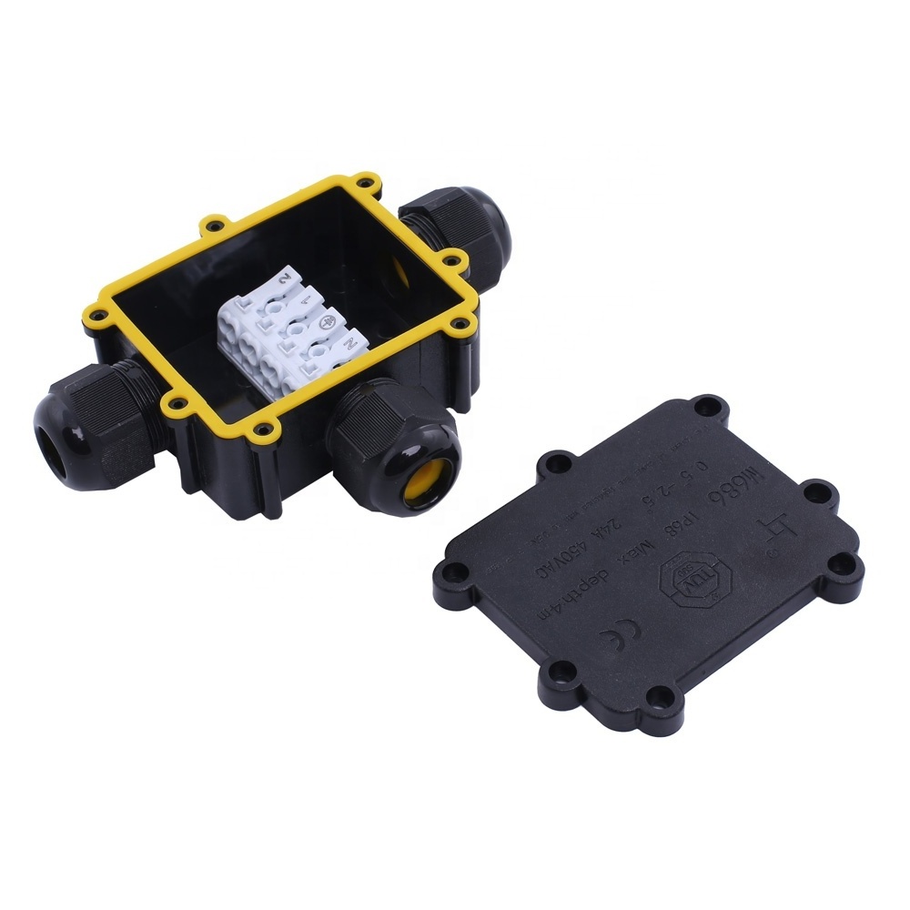 T Type 3 Way Plastic IP68 Box Enclosure Types of Underground Electrical Junction Box Waterproof