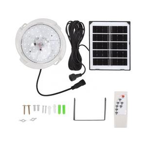 Led Solar Power Round Ceiling Lamp Light Indoor For Shed Porch Patio Garage Home Intelligent