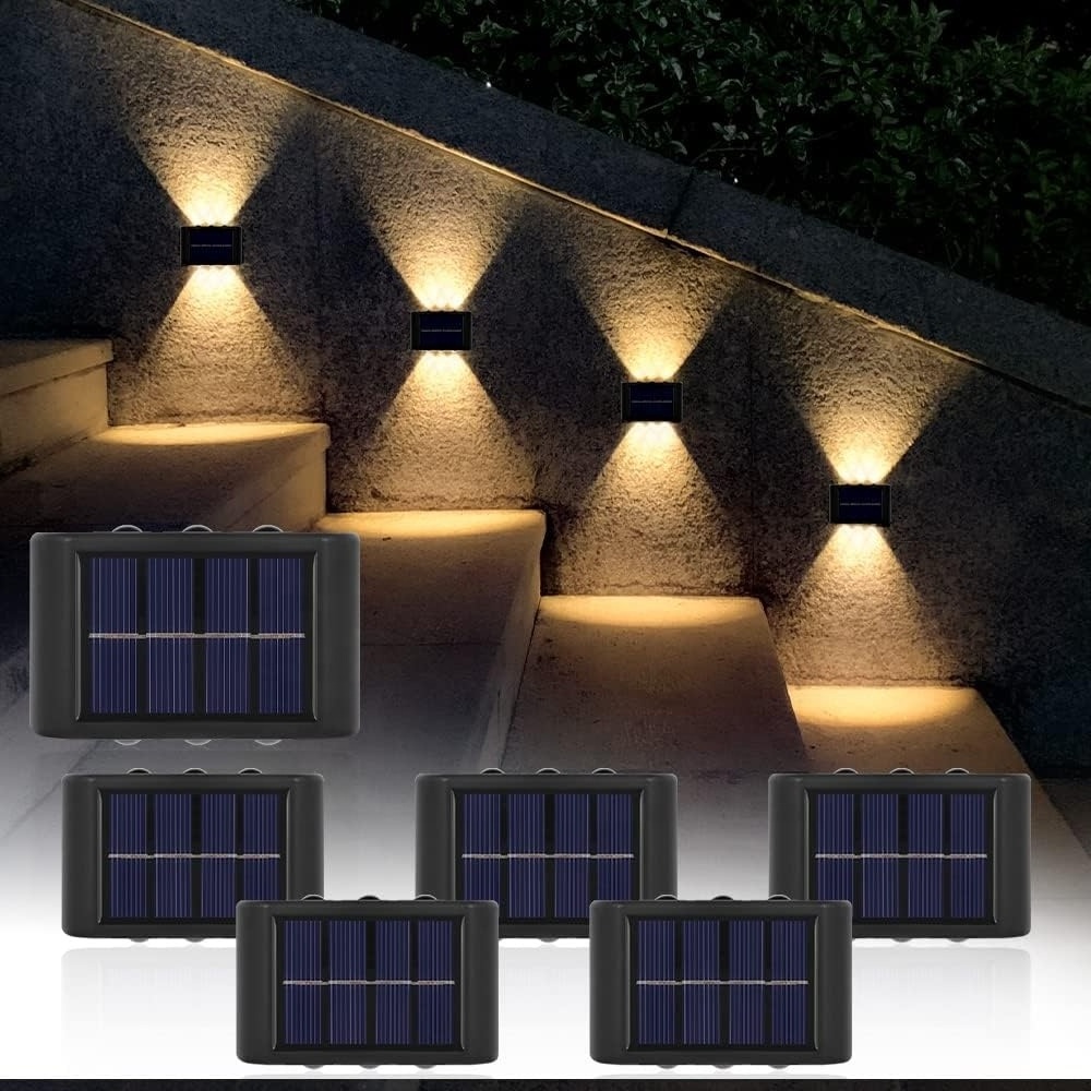 Led Solar Wall Light Outdoor Waterproof up and down lighting olar garden Light For Garden Step Stair