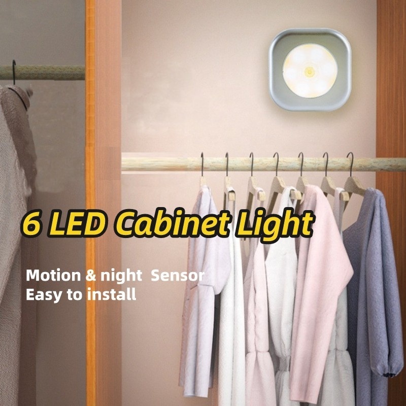 Surface Mounted Motion Sensor Cabinet Lighting battery powered square led night lights