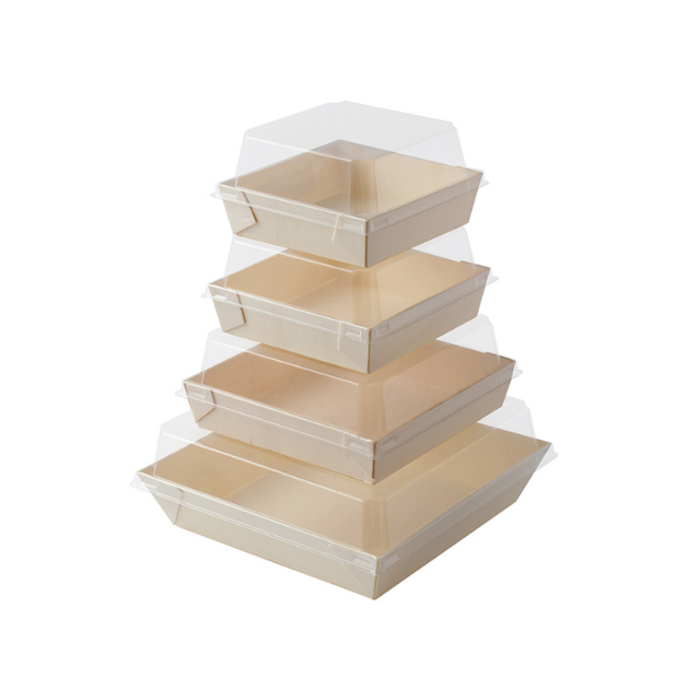 Trapezoidal Box Good Price Wood Wood Bento Box With Clear Window Take Out Food Sushi Takpak Brand Customized Logo From China