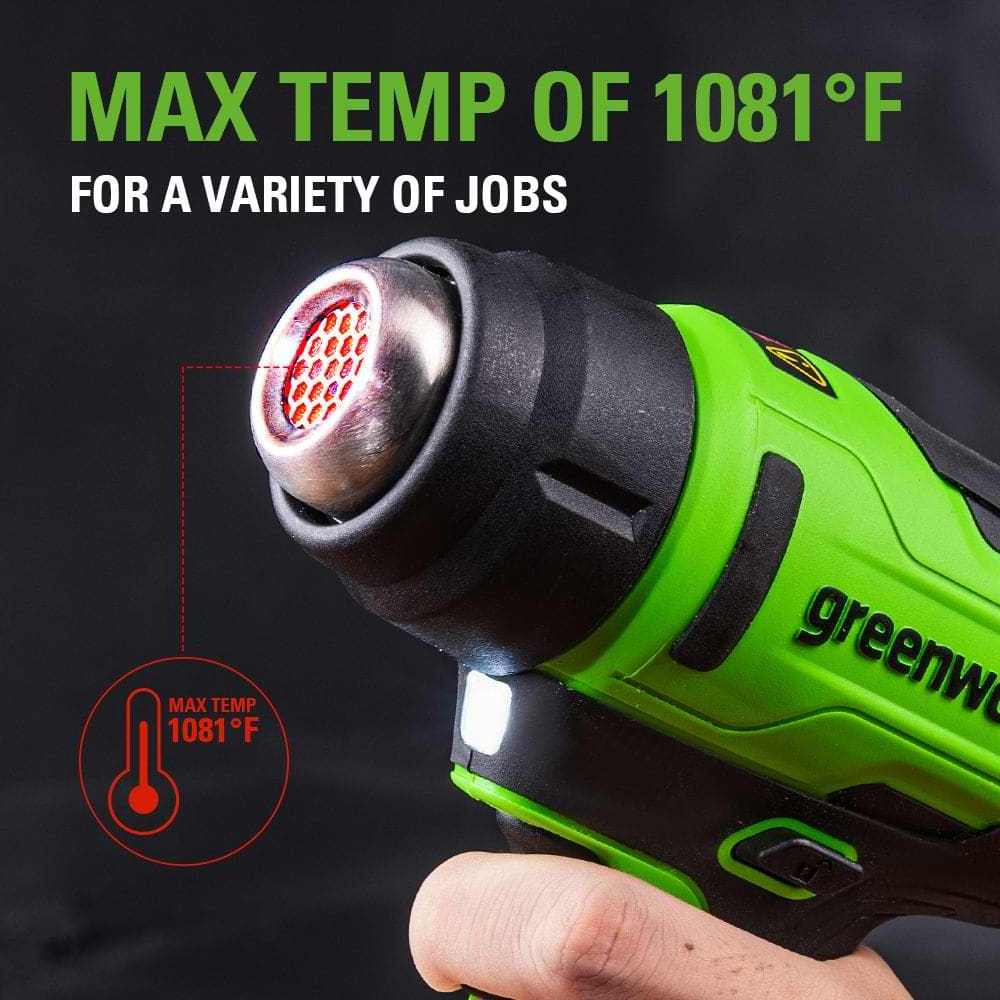 Greenworks 24V Cordless Heat Gun with 2.0Ah USB Battery and Charger