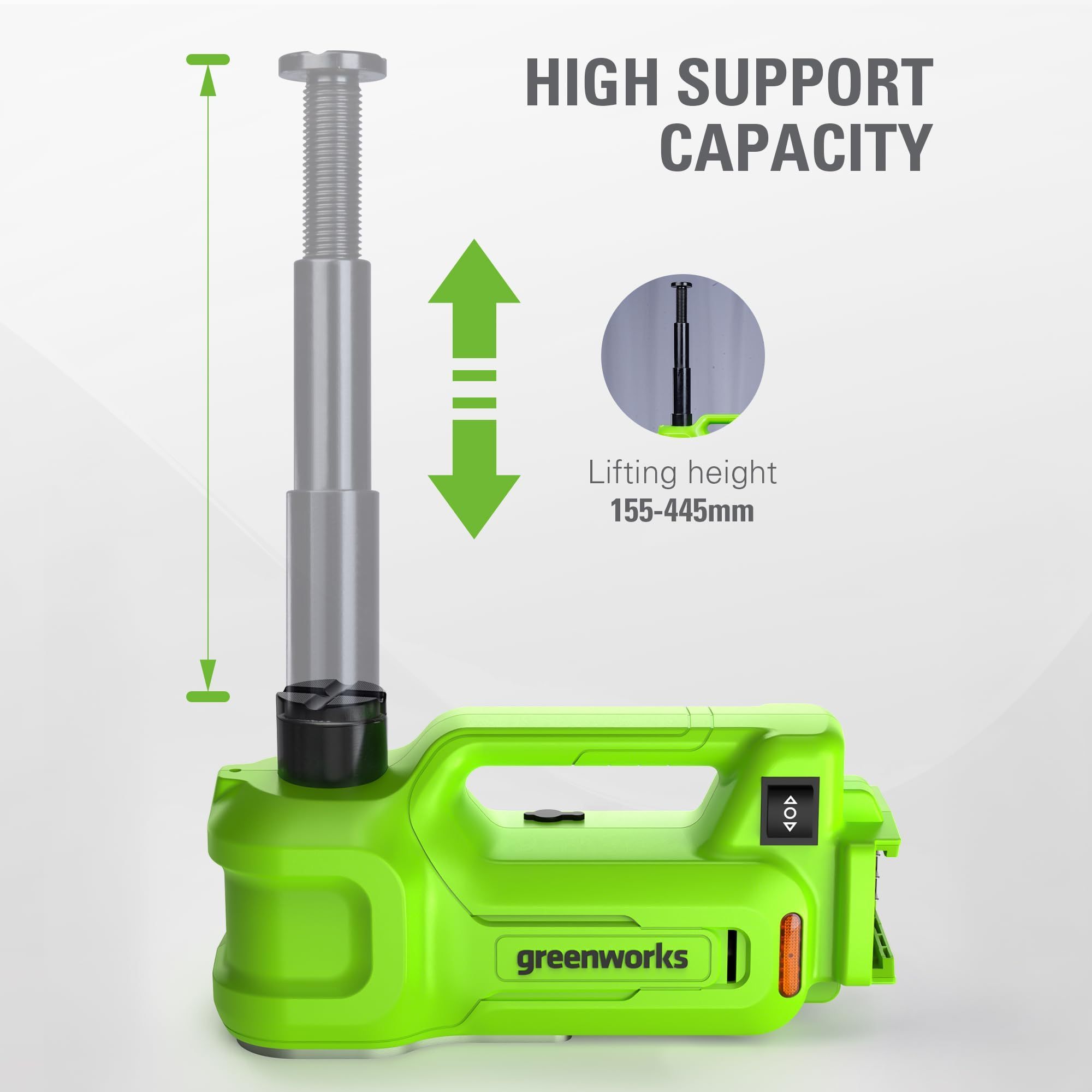 24V Cordless Battery Car Jack Kit, 3 Ton Max Loading For Vehicle Weight, Hydraulic Jack with 2.0Ah Battery and Charger