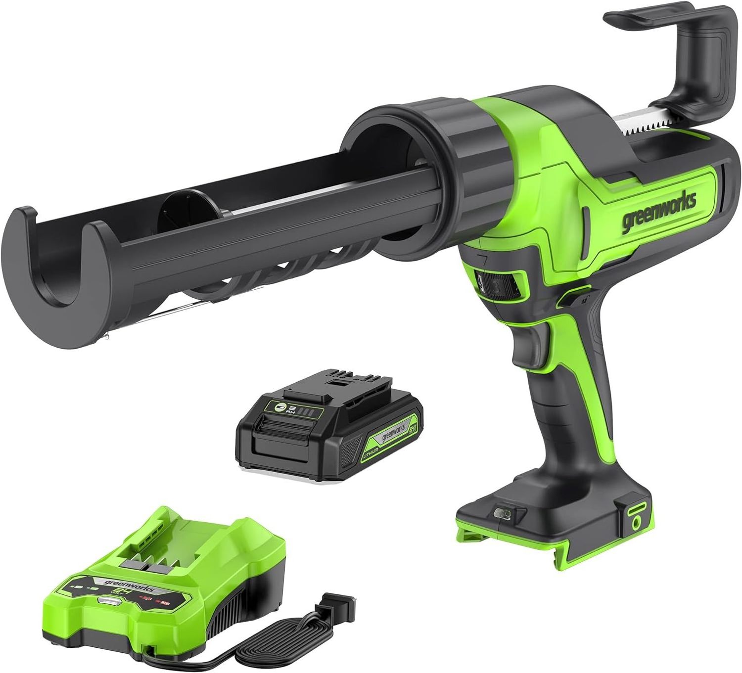 24V Cordless 10 oz. Caulk & Adhesive Gun 6-Speed Anti-Dripping with 2.0Ah USB Battery and Charger