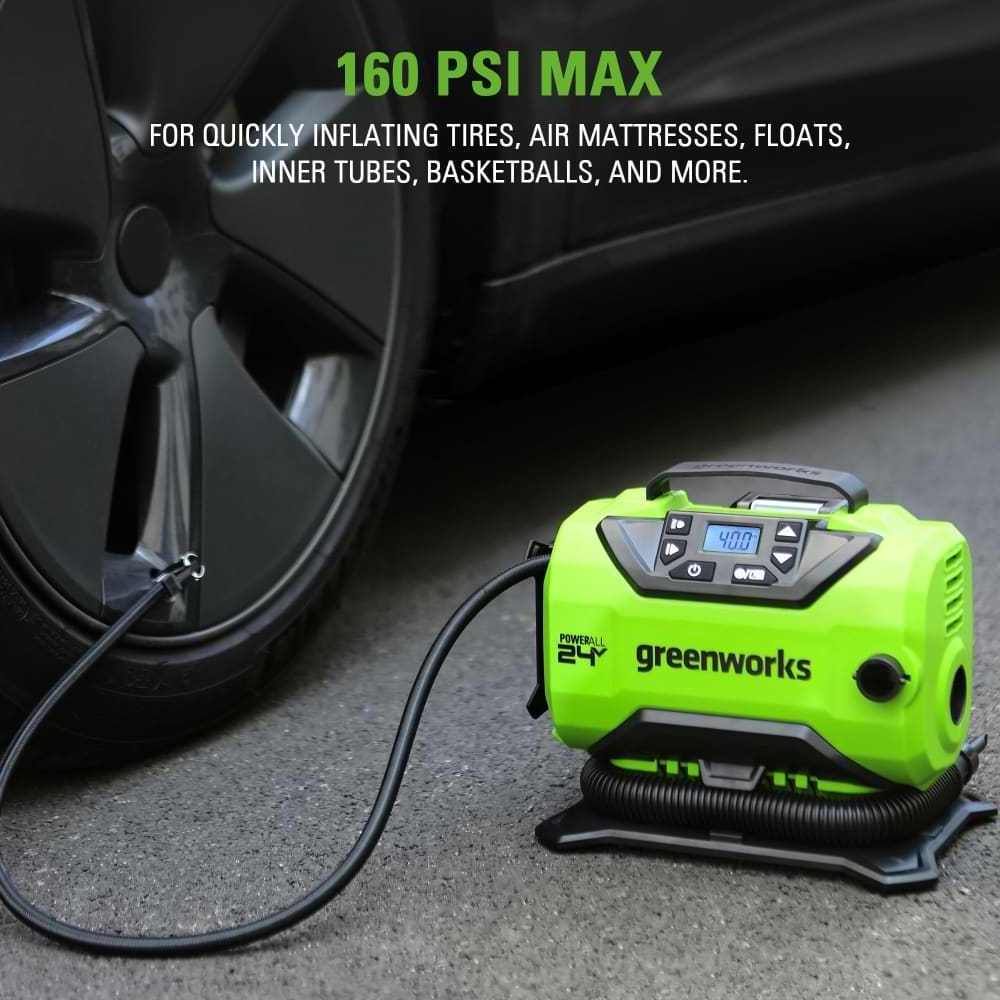 Greenworks 24V Portable Air Compressor 2.0Ah Battery and Charger Included