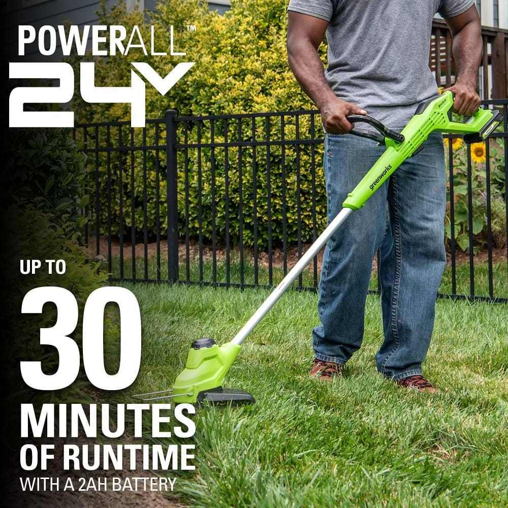 Greenworks 24V 11 Inch String Trimmer 2Ah USB Battery and Charger Included