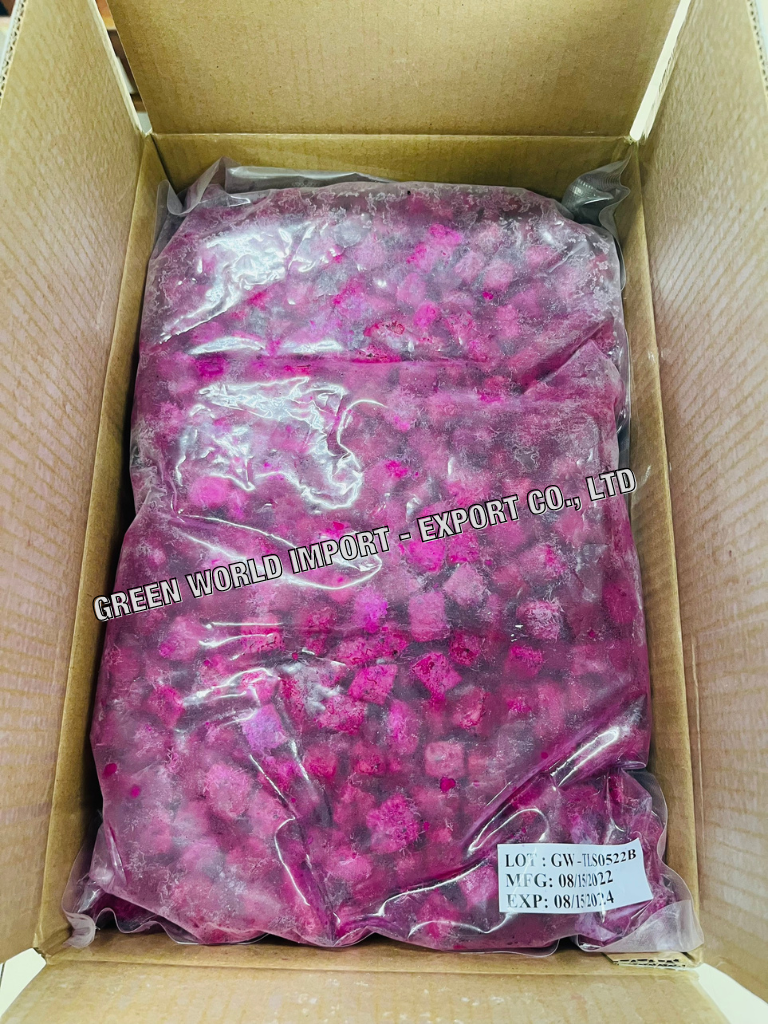 SLIMMING FROZEN DRAGON FRUIT - HIGH QUALITY IQF DRAGON FRUIT PRODUCTS - PITAYA NATURAL SWEET TASTE AND RICH VITAMINS