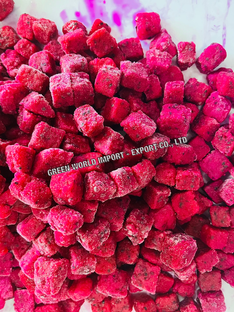 SLIMMING FROZEN DRAGON FRUIT - HIGH QUALITY IQF DRAGON FRUIT PRODUCTS - PITAYA NATURAL SWEET TASTE AND RICH VITAMINS