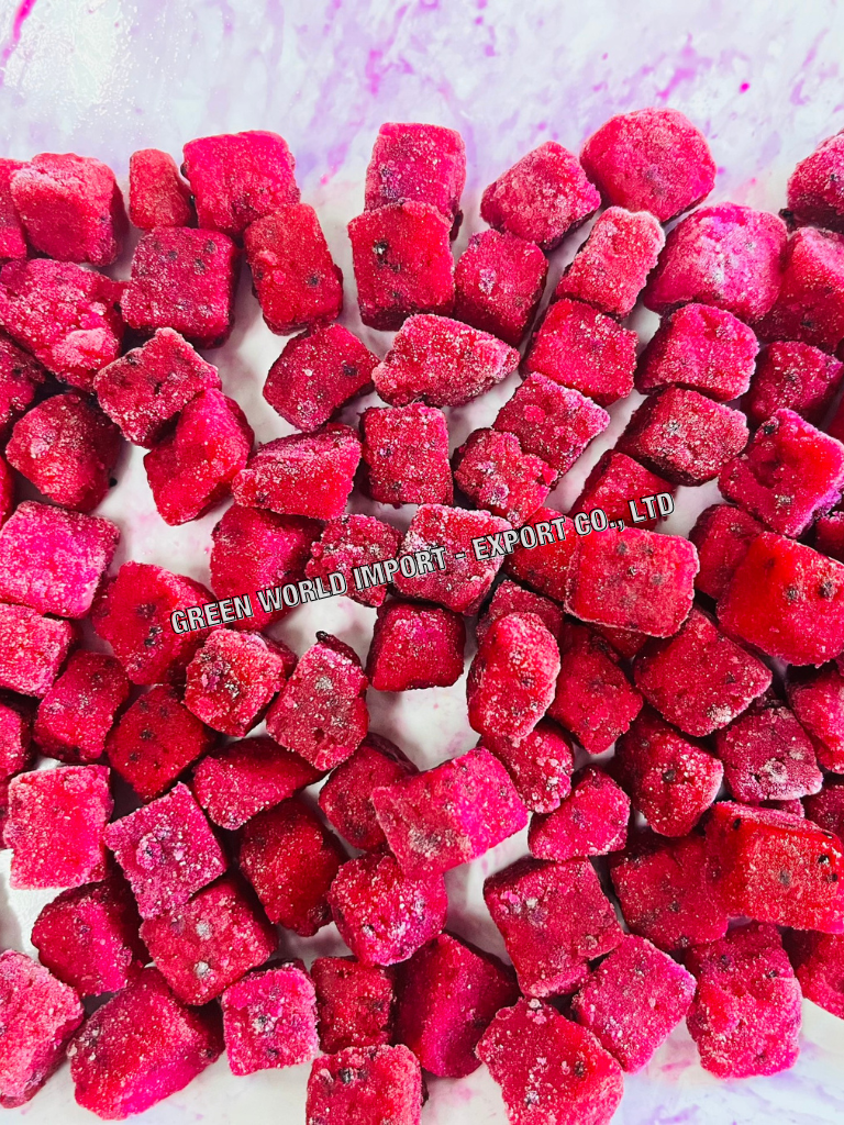 SLIMMING FROZEN DRAGON FRUIT - HIGH QUALITY IQF DRAGON FRUIT PRODUCTS - PITAYA NATURAL SWEET TASTE AND RICH VITAMINS