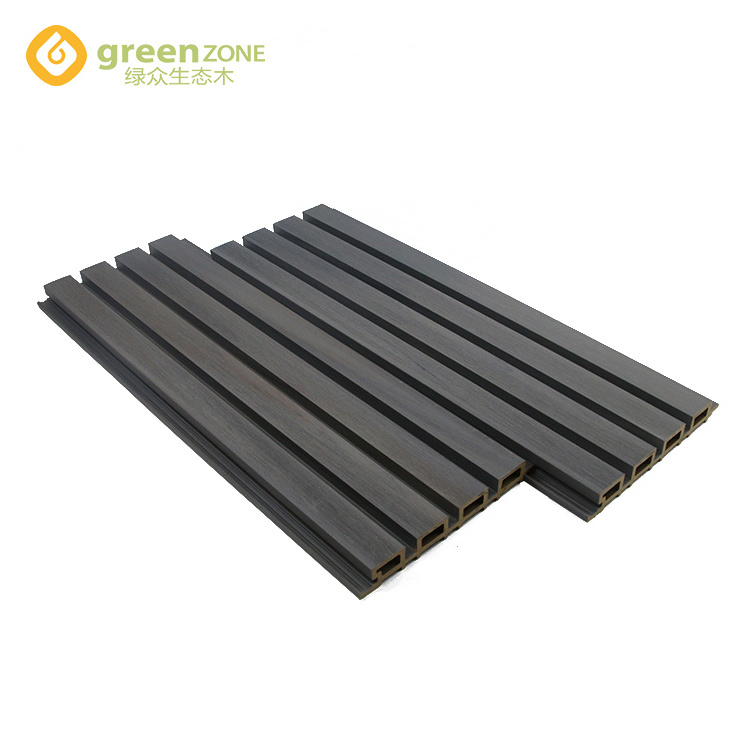 grey 219*26 composite fluted panel waterproof and fireproof wpc exterior wall cladding