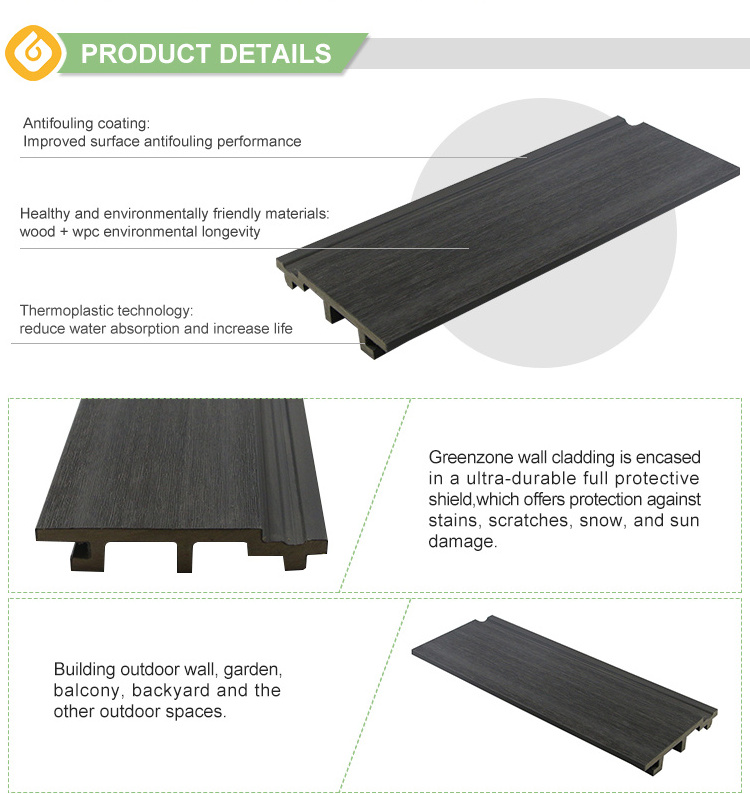 Outdoor Wall Cladding Wood Plastic Composite Wpc Panels Fireproof ...