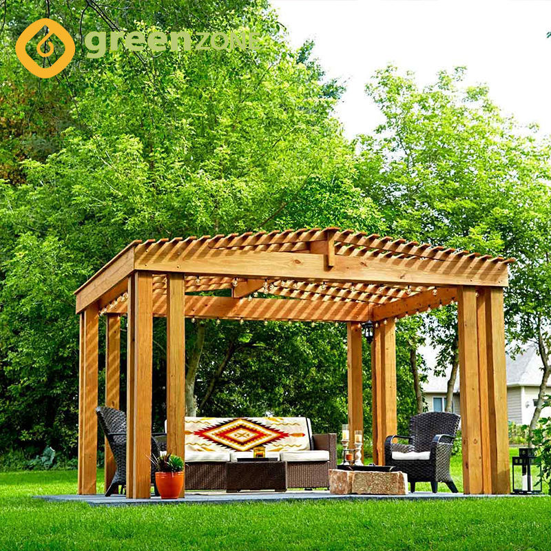 Customized Wood Plastic Composite Outdoor Garden Waterproof Pergola Gazebo