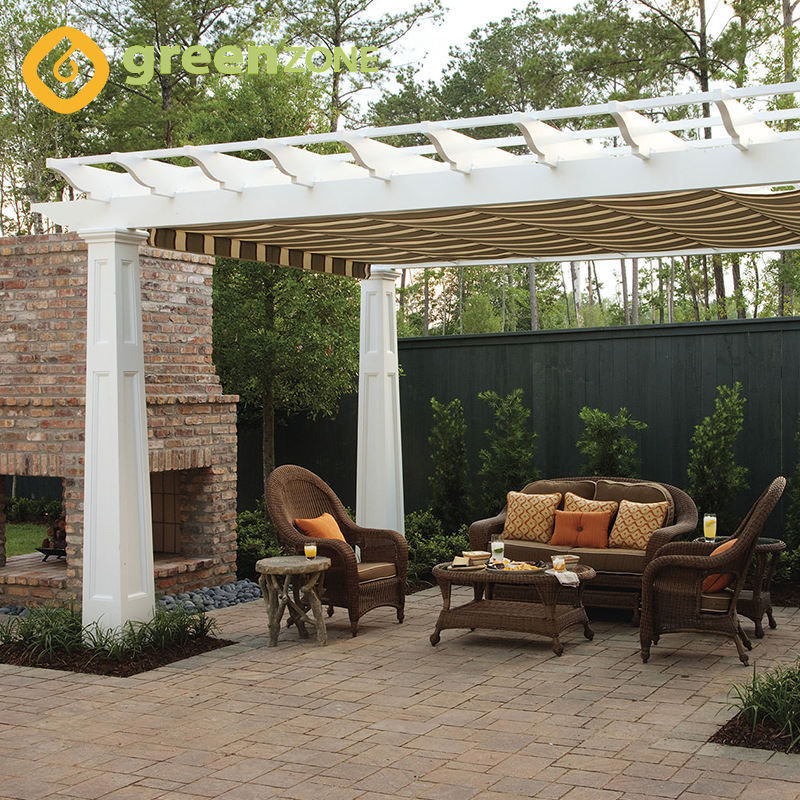 Customized Wood Plastic Composite Outdoor Garden Waterproof Pergola Gazebo