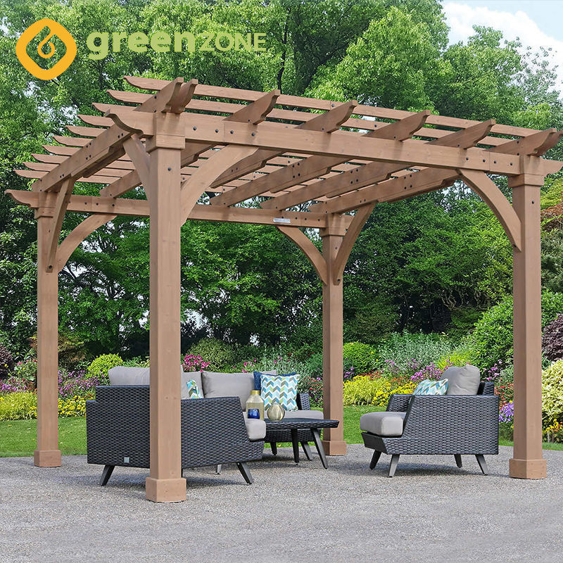 Customized Wood Plastic Composite Outdoor Garden Waterproof Pergola Gazebo