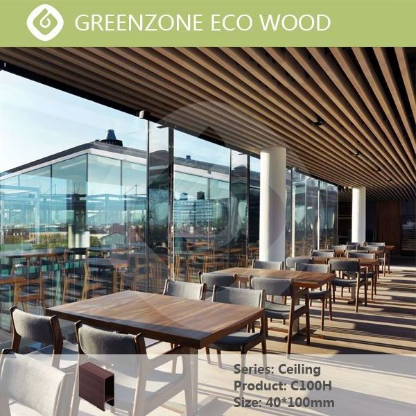 Foshan Greenzone WPC Exterior Wood Composite Ceiling PVC Panel