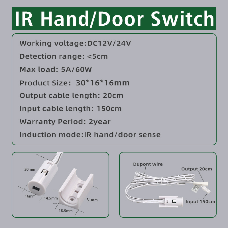 GREESON New dc12v-24v Ir Hand Sweep Sensor Smart Switch Dc 12v Controller Hand Wave Light Motion Switch For Led Strips