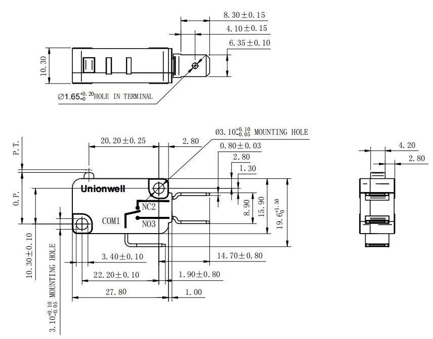 0.25 6.3mm Quick Connect SPDT 26A Micro Switch 5A 10A 16A 22A Basic Microswitch For Laser Tag Gun