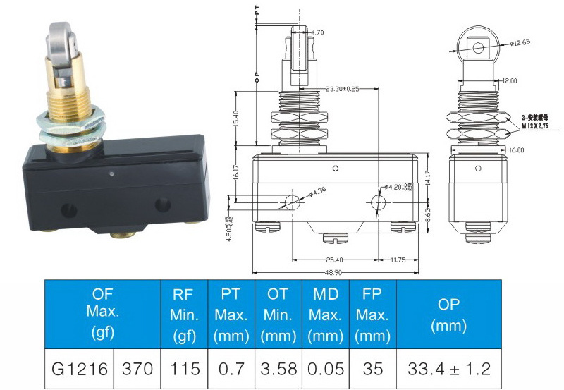 Global safety 16A 250V snap action limit switch manufacturers