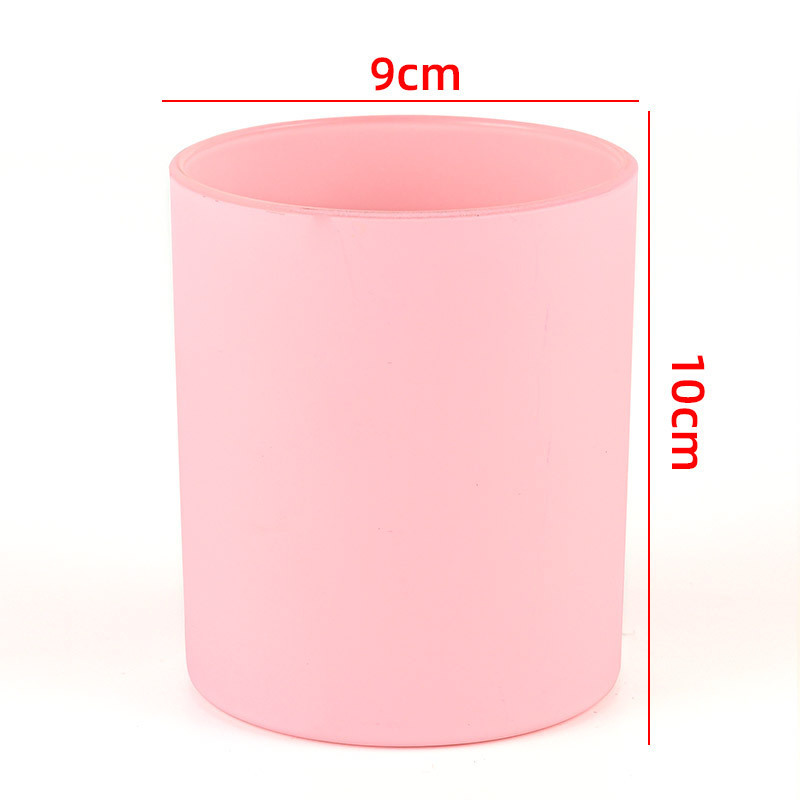 Matte White Black Candle Votive Empty Oxford 8oz 10oz 16oz Matte Pink Glass Candle Jar With Lid Wholesale