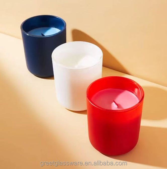 Candle Jar Making Suppliers 12oz 16oz Matte White Black Aura Glass Vessel Jar With Metal Wooden Bamboo Lid Wholesale