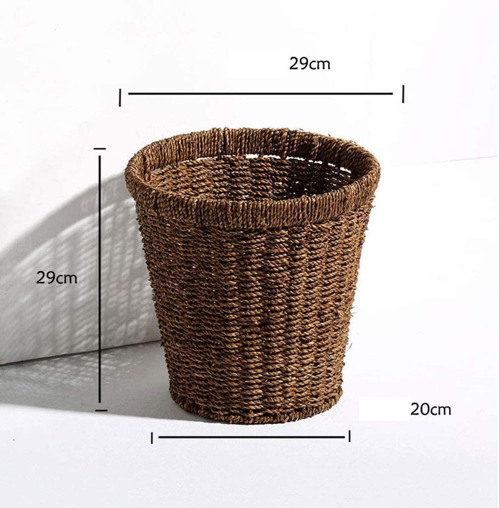 Storage Woven Laundry Clothes Storage Basket Handmade Straw Laundry Storage Bucket Laundry Basket