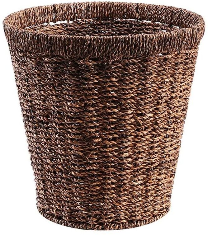 Storage Woven Laundry Clothes Storage Basket Handmade Straw Laundry Storage Bucket Laundry Basket