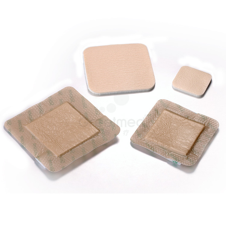 Foam Wound Dressings Polyurethane Pu Foam Dressing 6x6 Silver Absorbent Adhesive Silicone Wound Care EOS 3 Years EO Gas CE ISO