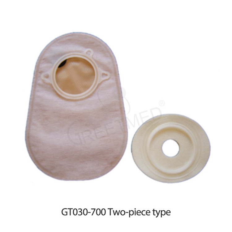 Greetmed Drainable Pouch Colostomy Bag Hospital Surgical Two Piece PVC Ce Spacer Inhaler EOS Pacemaker Ostomy Bags 2 Piece