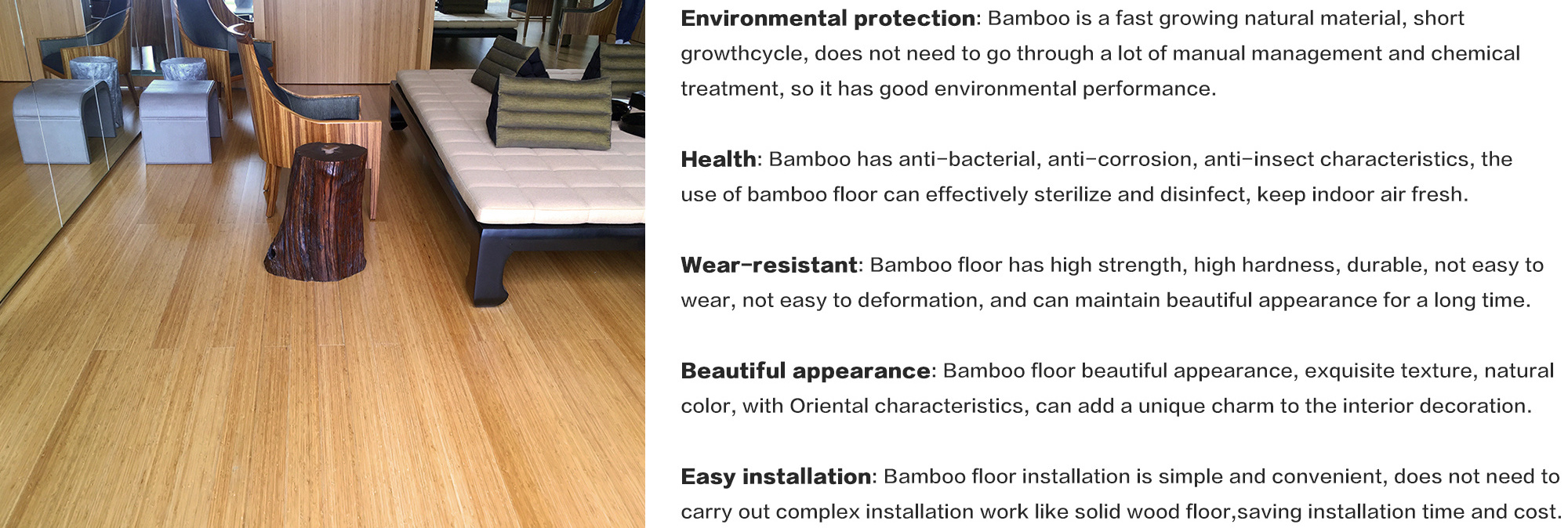 Strand woven bamboo flooring hbwf click system bamboo flooring Waterproof bamboo Parquet flooring for indoor installed by float