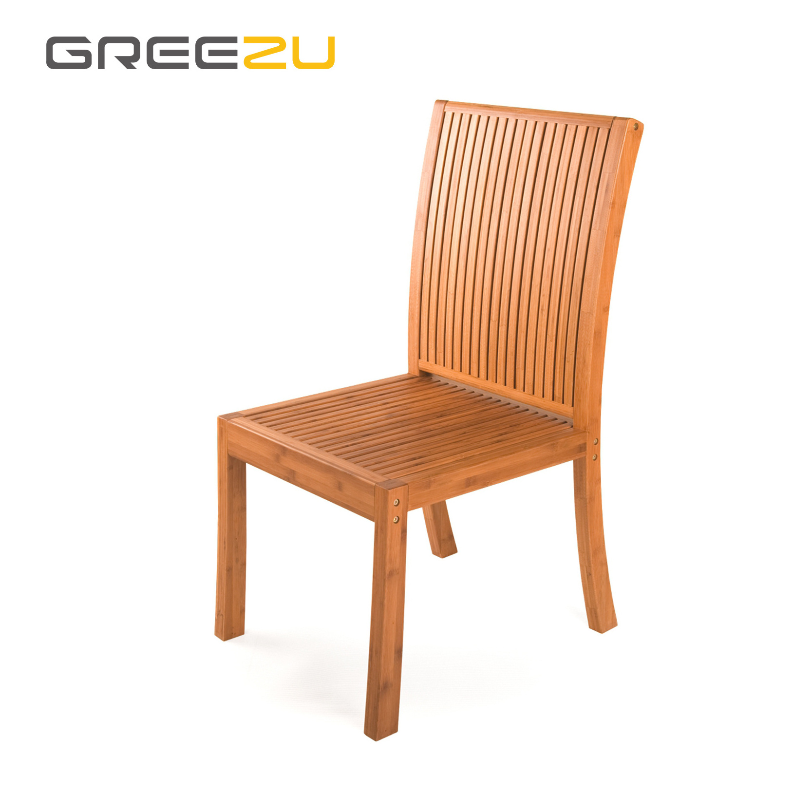 Greezu Direct factory Silla de madera Colmar chair Outdoor garden bamboo furniture chair patio waterproof bamboo chair set