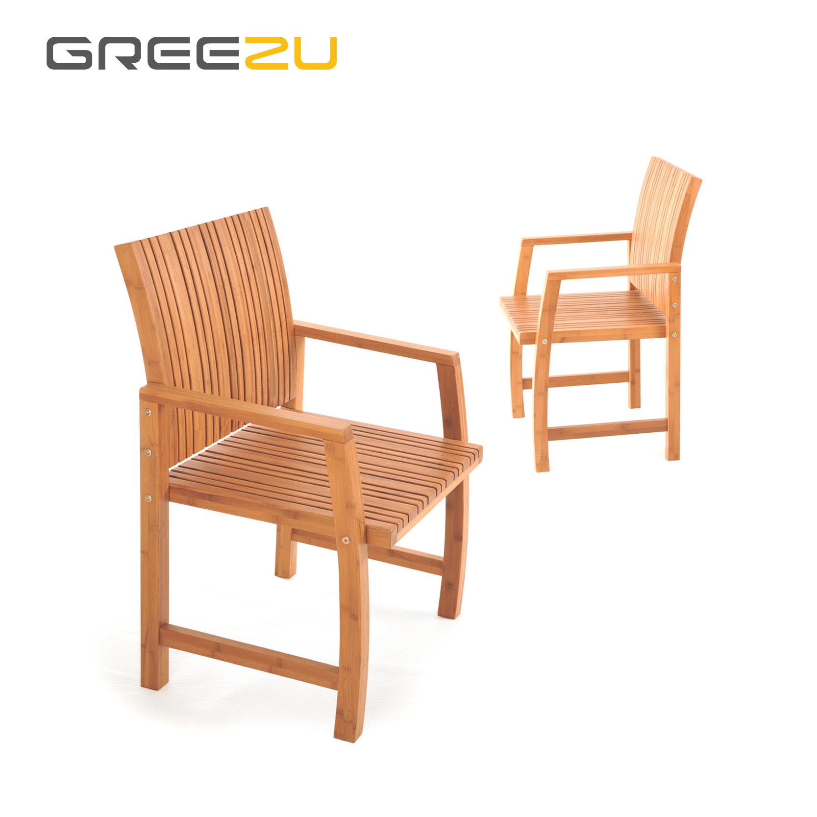 Greezu Direct factory Silla de madera Bled armchair Outdoor pool luxury bamboo furniture Waterproof bamboo chair for patio