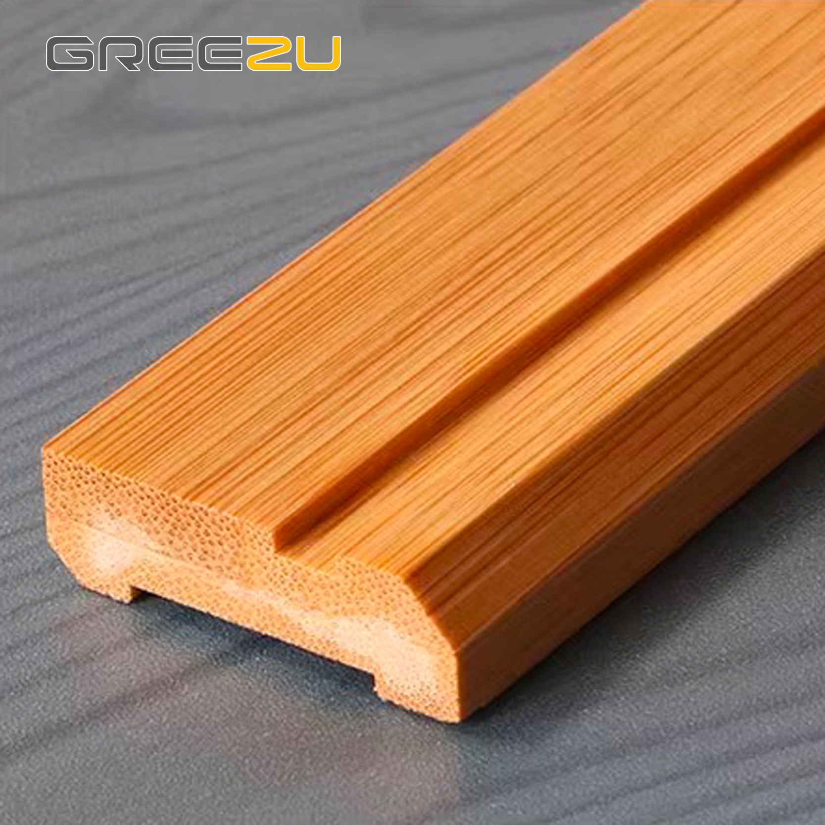 Greezu Direct factory Zocalo Waterproof bamboo solid skirting board Baseboard moulding Baseboard bamboo wood