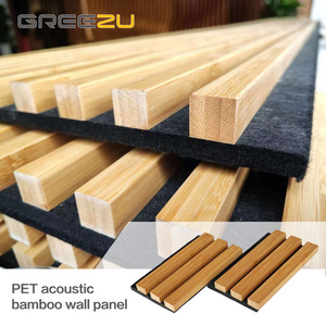 Greezu Eco friendly Interior akupanel bamboo wood acoustic wall panels Art bamboo wall panel sound diffuser